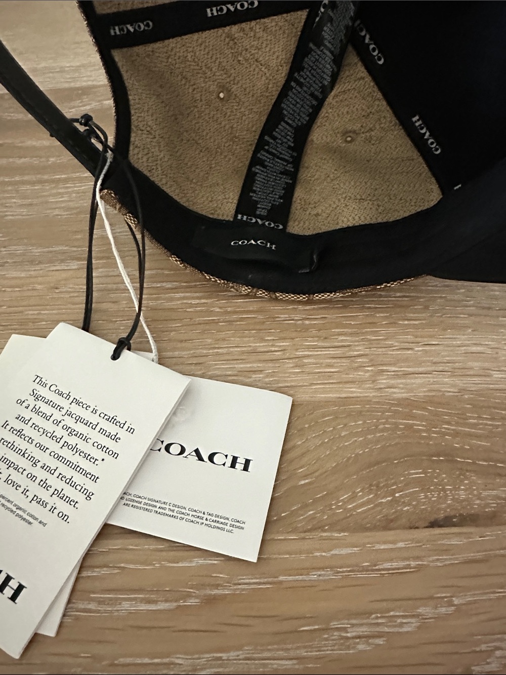 Coach Signature Canvas Baseball Cap in Brown/Tan - Picture 4 of 5